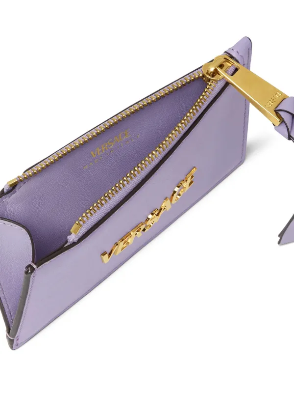 Versace Tag zip-up Card Holder Purple FARFETCH TR