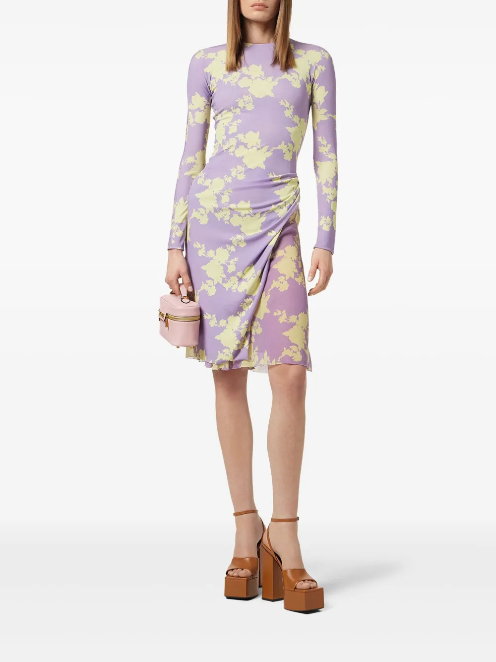 Versace Jurk met bloemenprint - Paars