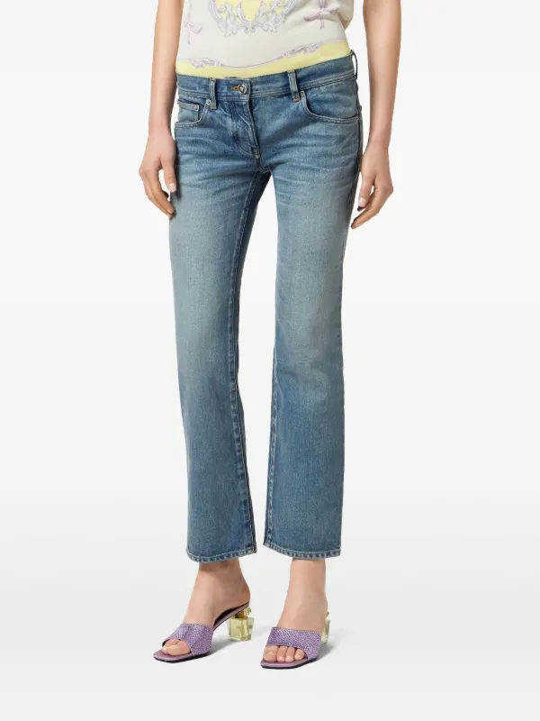 Versace Made In Japan Cropped Jeans | Blue | FARFETCH GE