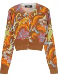 Versace silk cropped cardigan - Brown