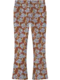 Versace Poppies jacquard flared trousers - Brown