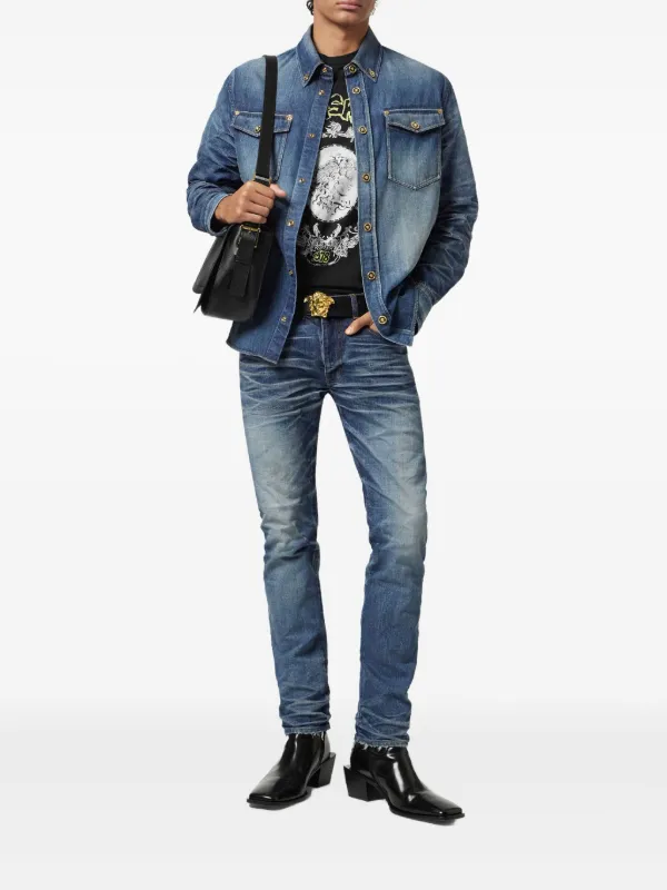 【関税&送料込】Versace Slim Fit Pants Versace Made In Japan slim-fit Jeans | Blue | FARFETCH