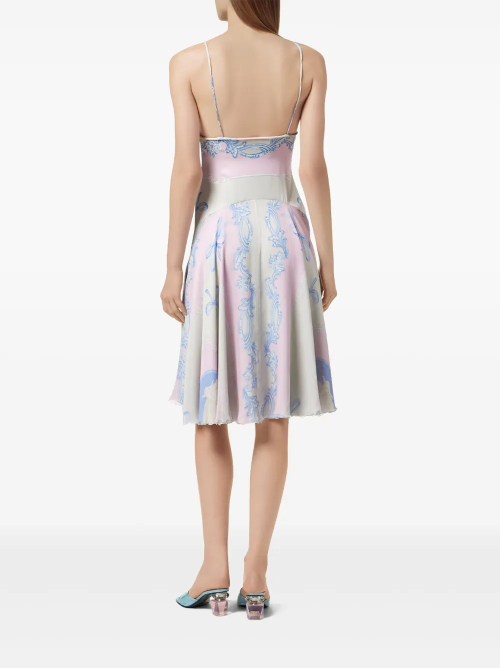Versace Cameo zijden midi-jurk Blauw