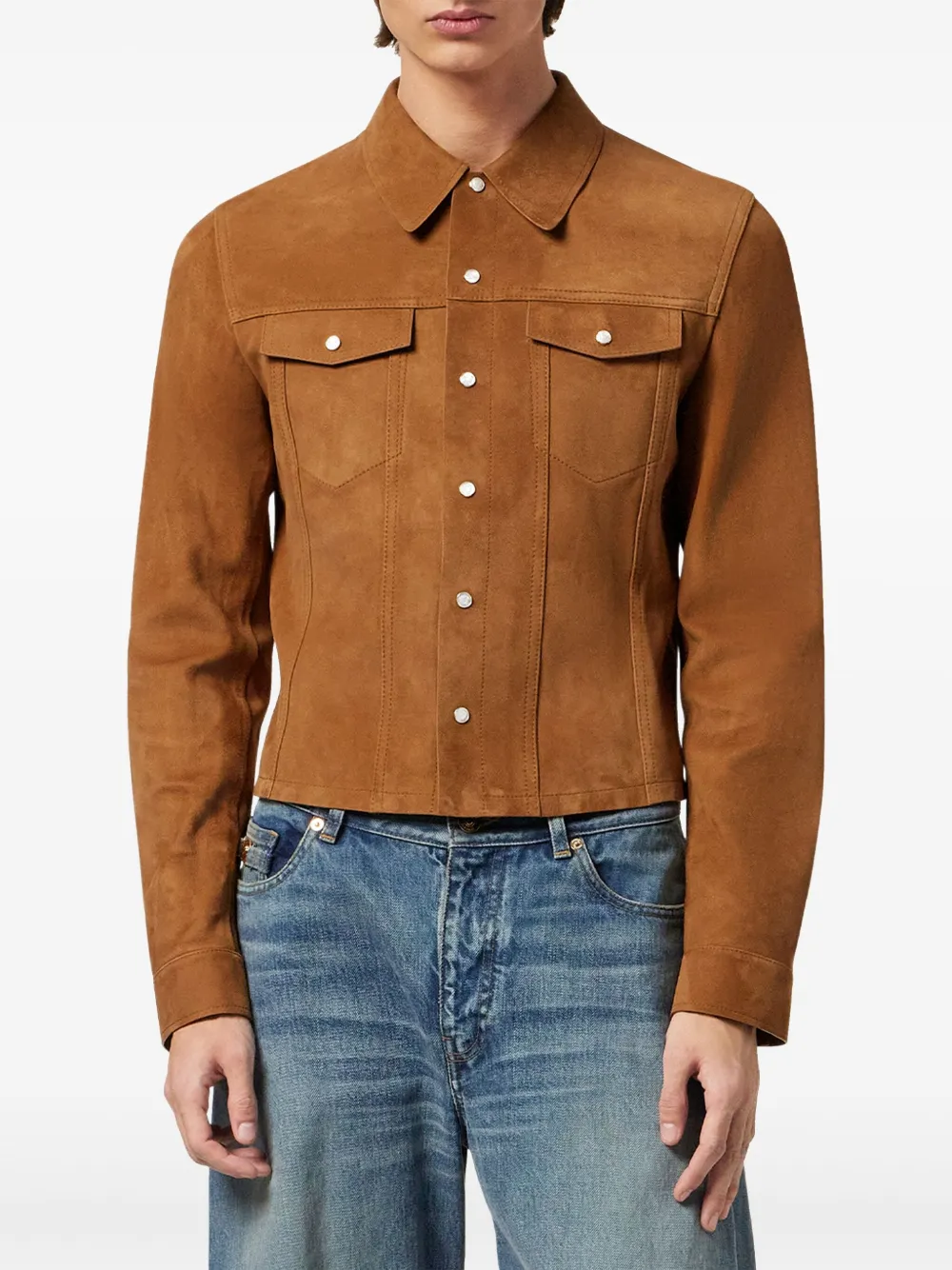 Versace Suède shirtjack Bruin