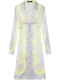 Versace Cameo silk midi shirt dress - Yellow