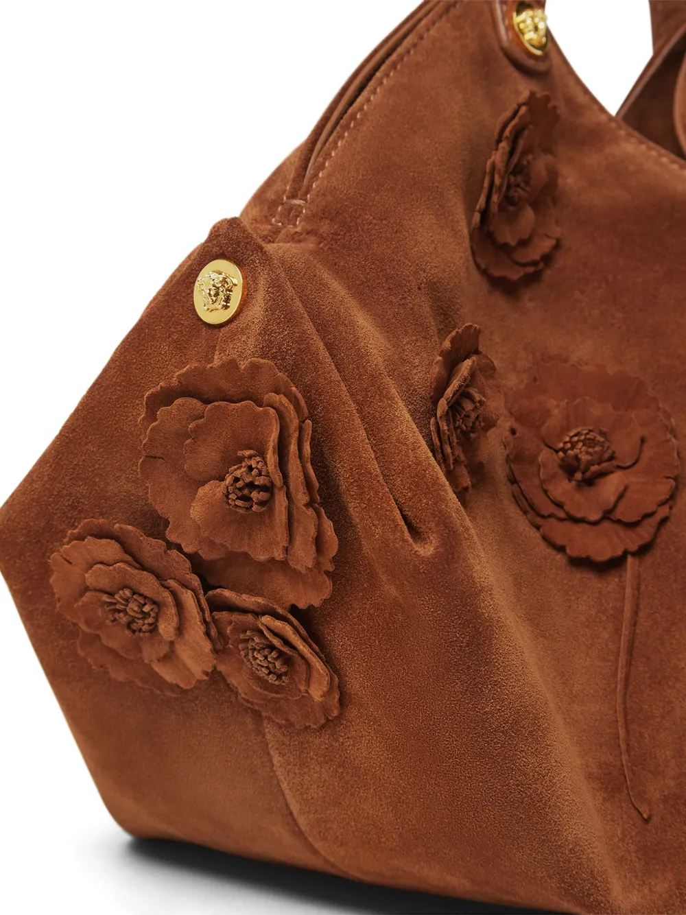 Versace Borsa a spalla Floral Protea in pelle scamosciata | Image 6