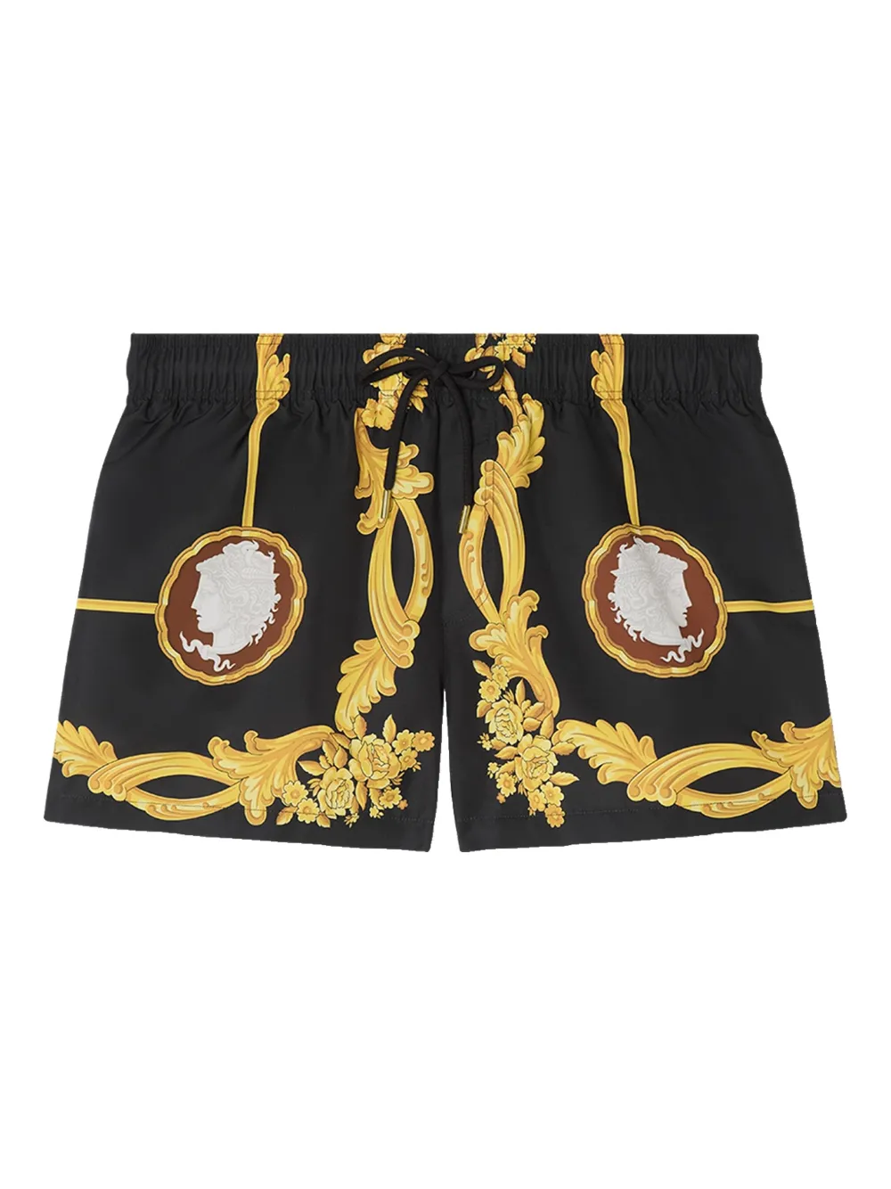 Versace カメオ トランクス水着 - ブラック Versace カメオ トランクス水着 - ブラック