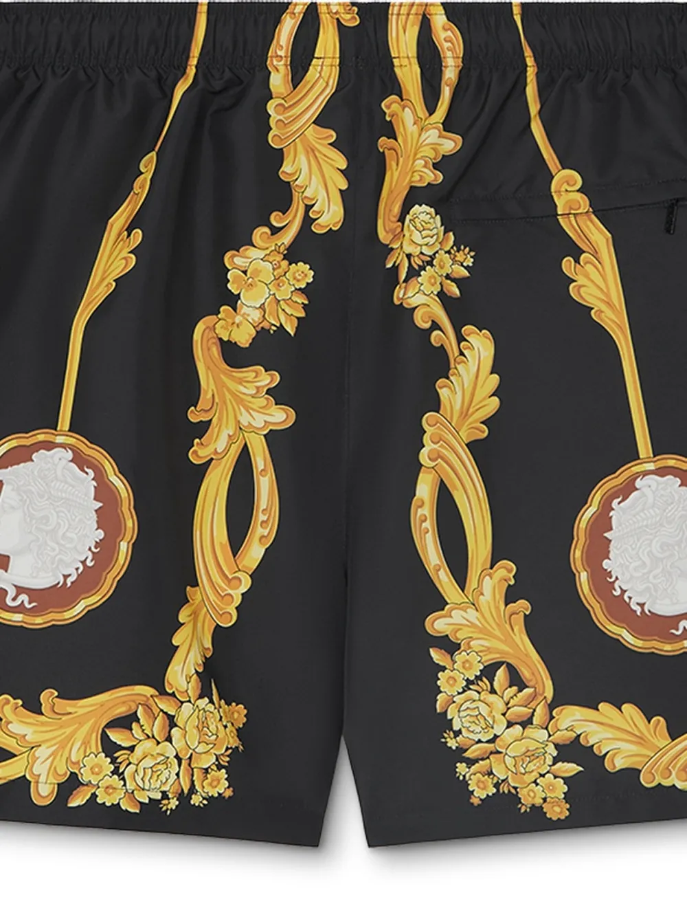 Versace Zwembroek met barokprint - Zwart