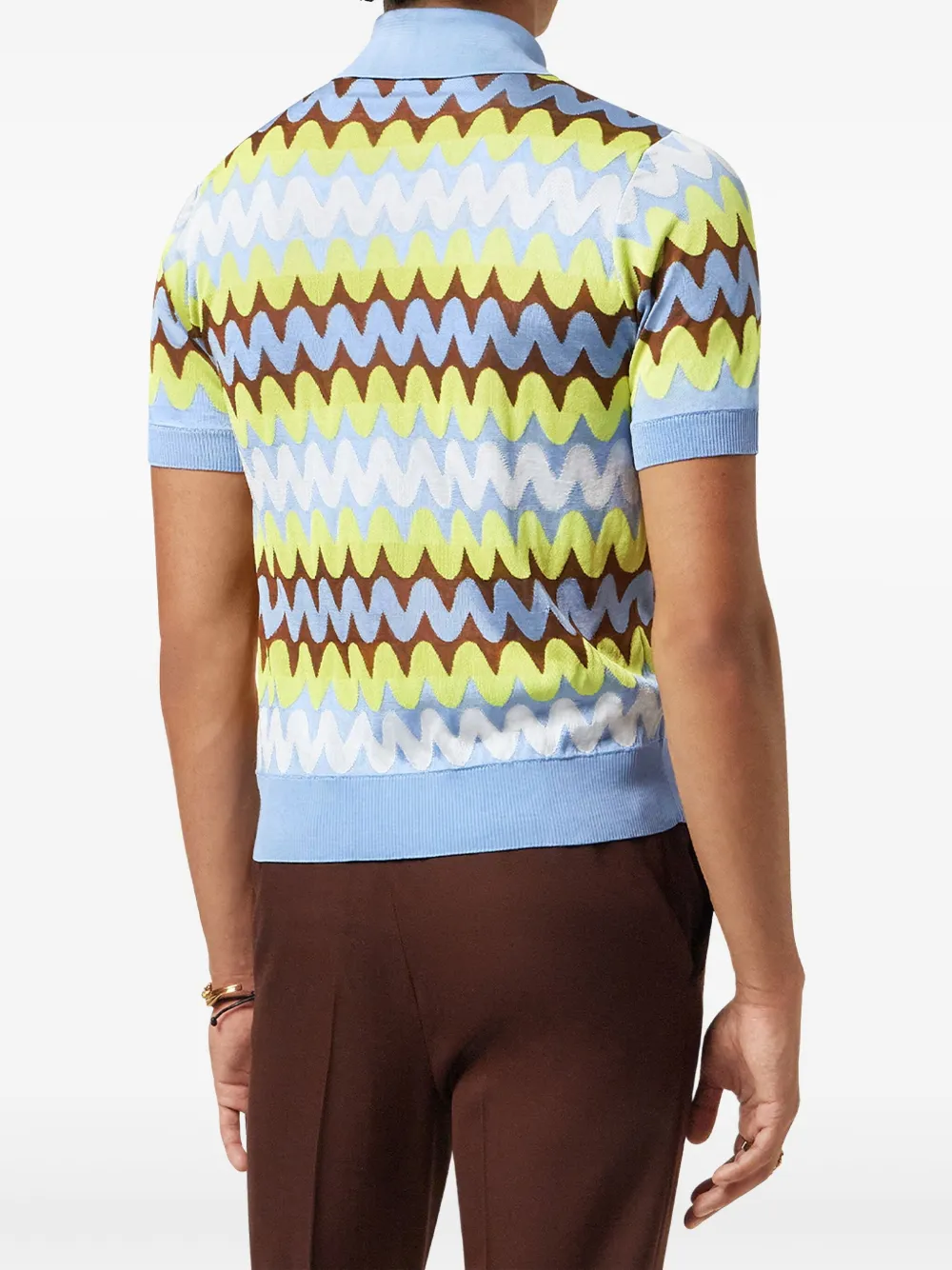 Versace Wave poloshirt Blauw
