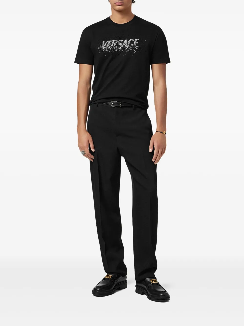 Versace crystal-embellished T-shirt - Zwart