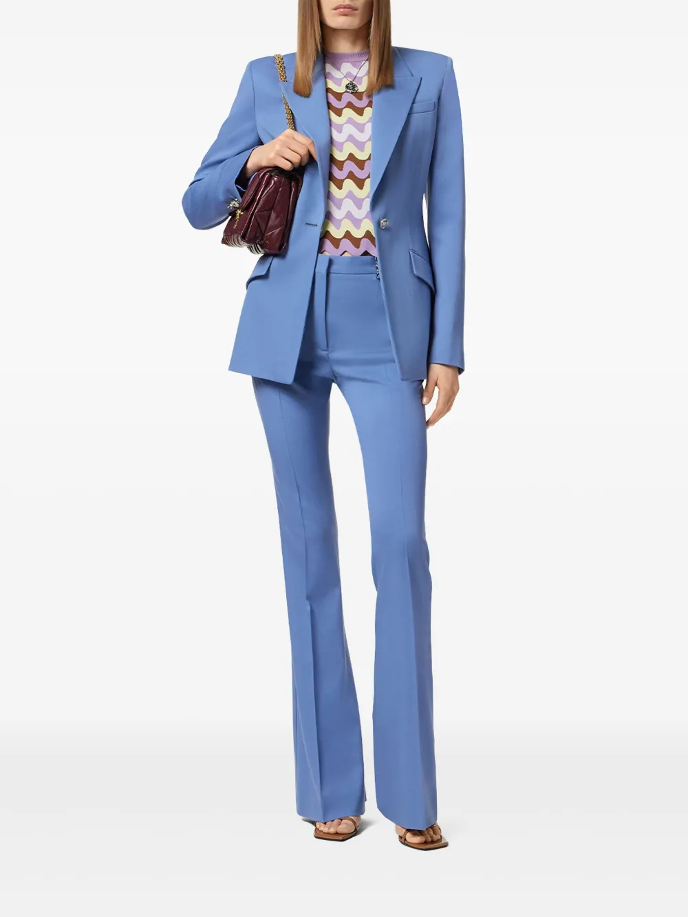 Versace Blazer met enkele rij knopen - Blauw