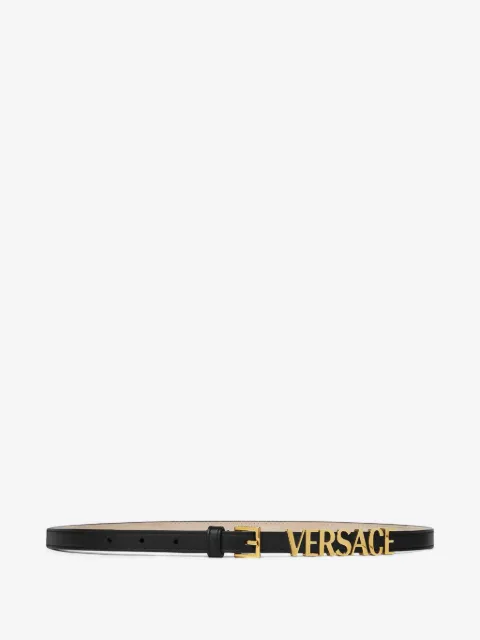 Versace logo-print leather belt