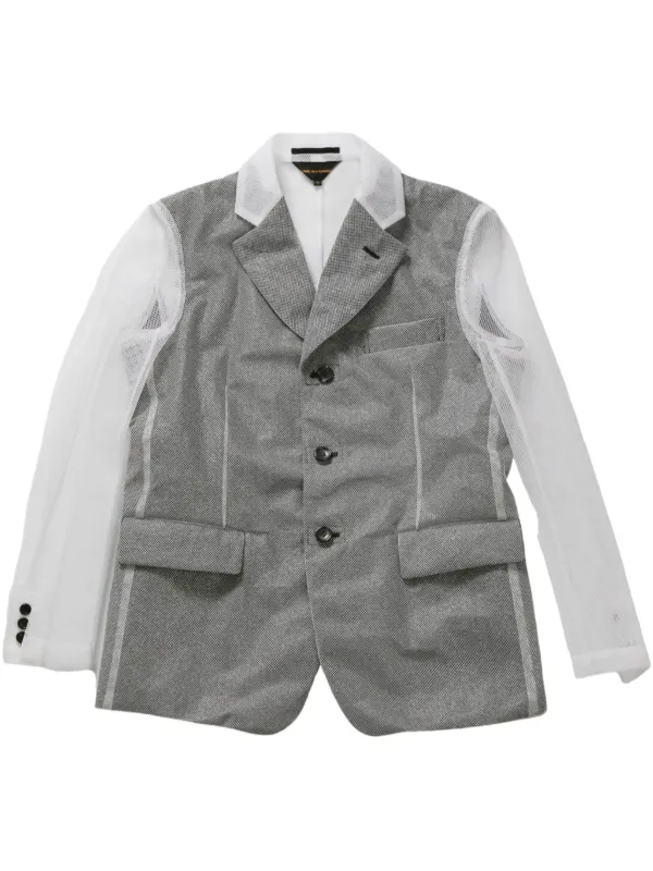 Comme des Garçons Transparent-panelling Blazer in Black