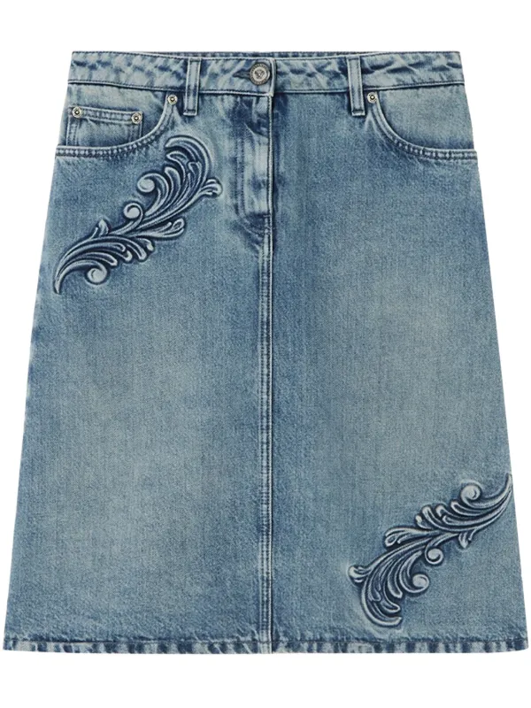 関税送料込★VERSACE Aライン デニム スカート Versace バロッコ Aライン デニムスカート | ブルー | FARFETCH JP
