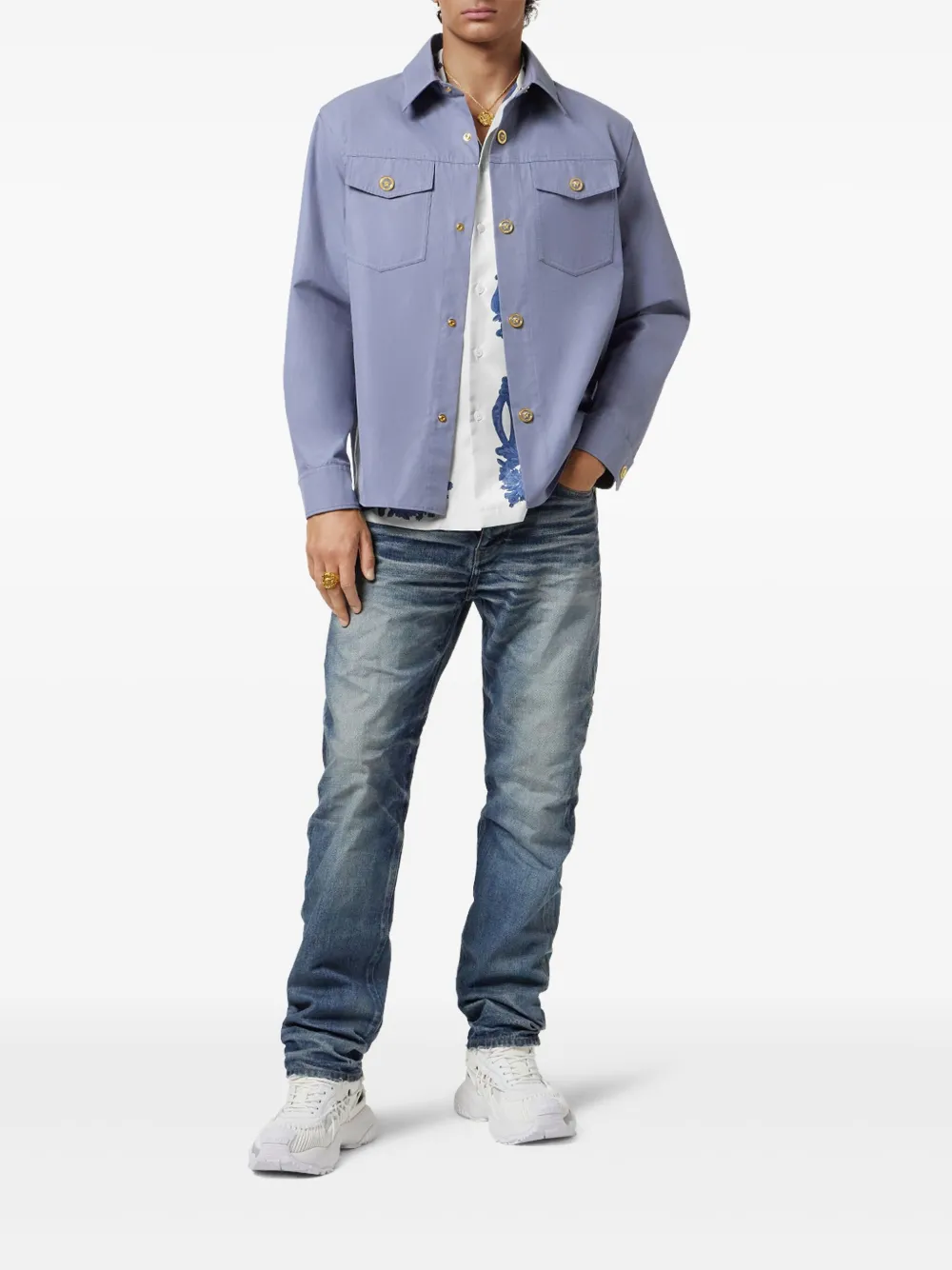 Versace Gabardine shirtjack - Blauw