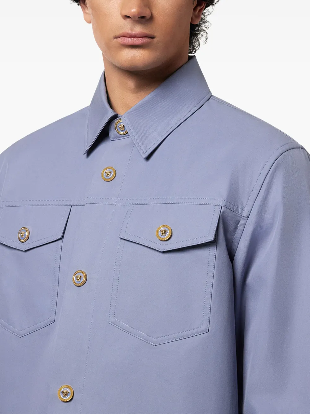 Versace Gabardine shirtjack Blauw