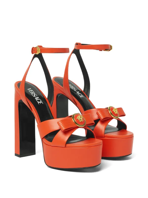 Versace 140mm Gianni Ribbon Sandals Orange FARFETCH PH