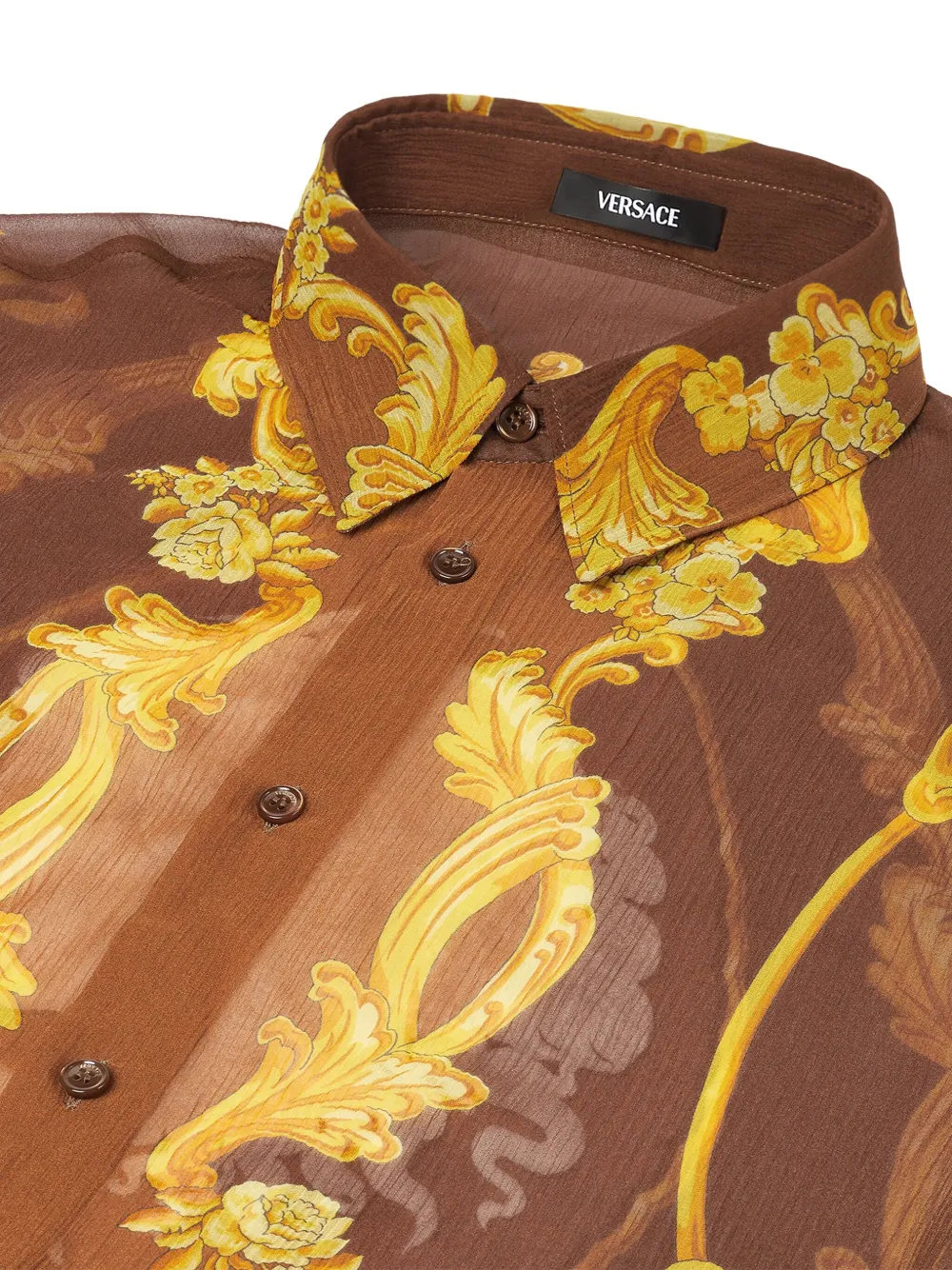 Versace Overhemd met Cameo-print Bruin
