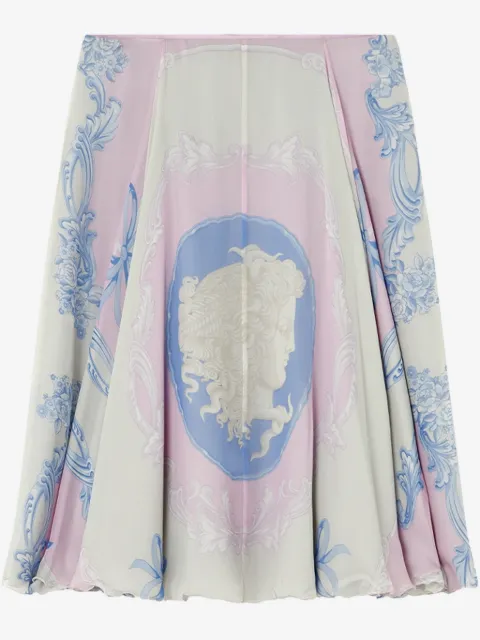Versace Cameo silk midi skirt