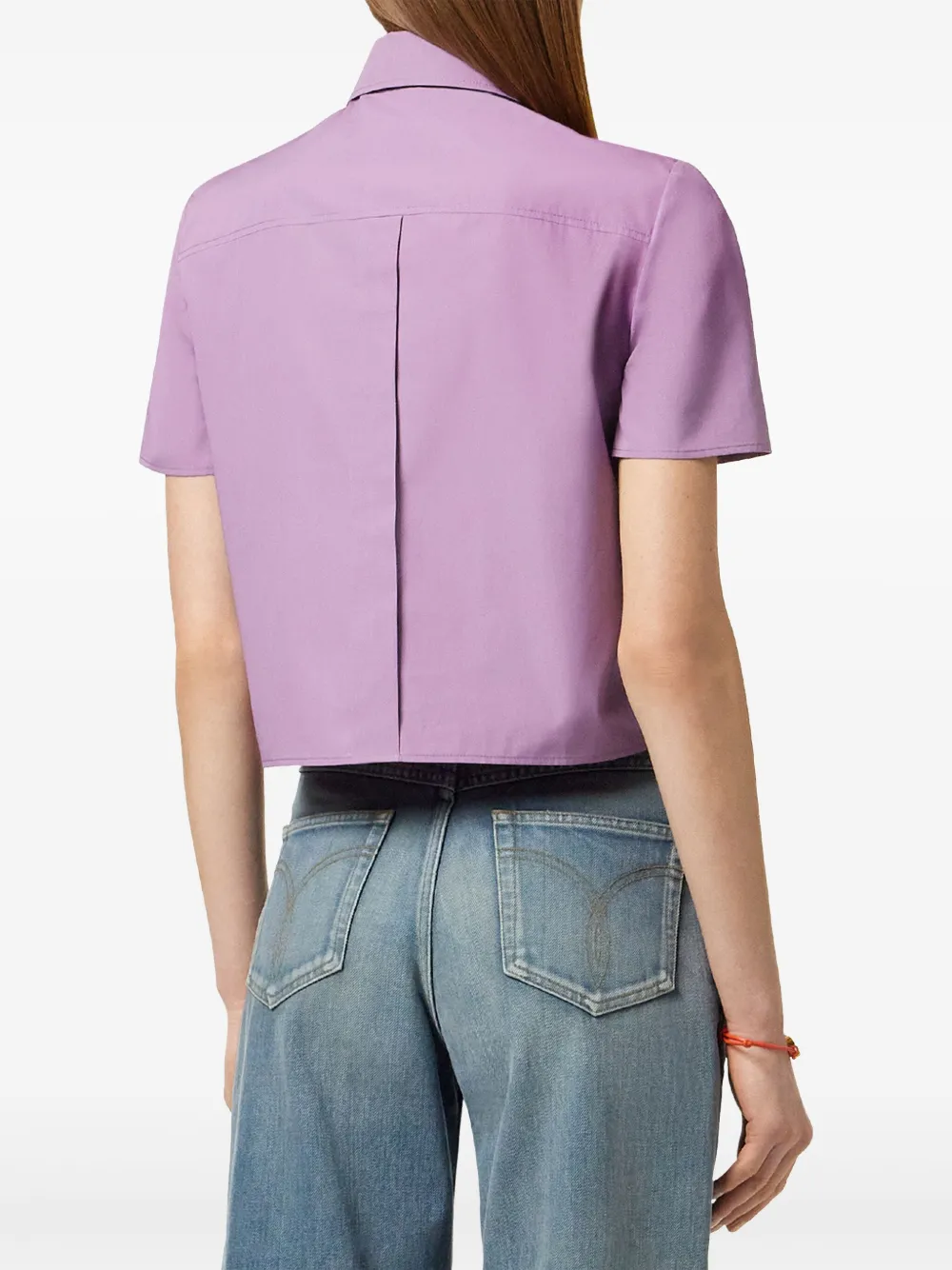 Versace Cameo blouse met geborduurd logo Paars