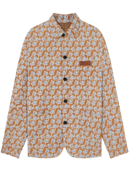 Blazer Poppies à simple boutonnage - Versace - Modalova