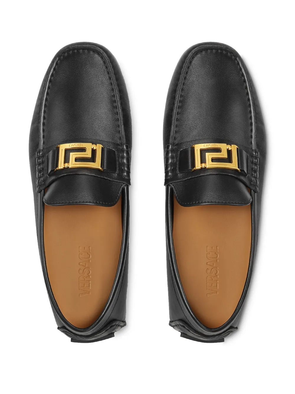 Versace Greca loafers Zwart