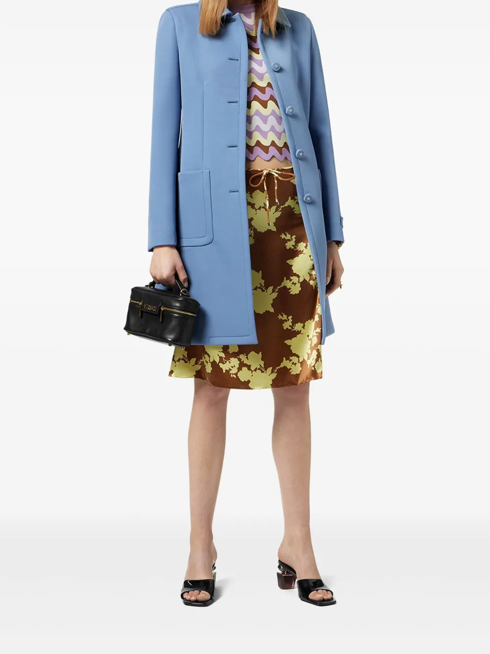 Versace single-breasted A-line coat | Single Breasted Coats | Image 2