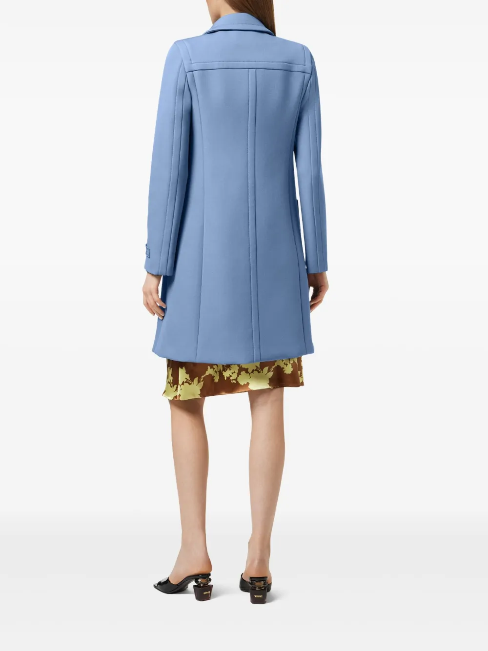 Versace A-lijn jas met enkele rij knopen Blauw