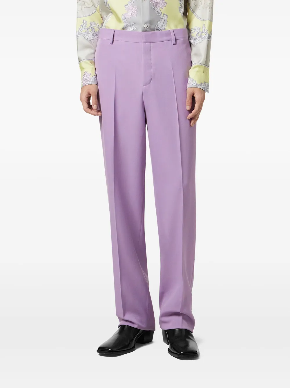 Versace Wollen pantalon Paars