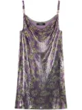 Versace Poppies Metal Mesh mini slip dress - Purple