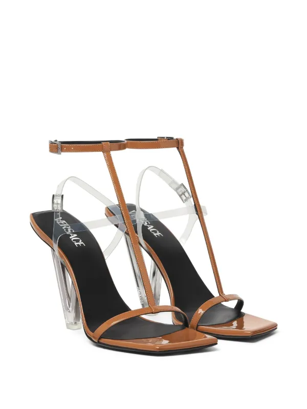 Versace 105mm V2025 patent-leather Sandals | Brown | FARFETCH