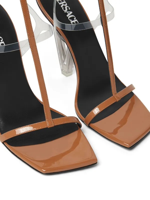 【関税送料込み】Versace Patent Leather Sandals Versace 105mm V2025 patent-leather Sandals | Brown | FARFETCH