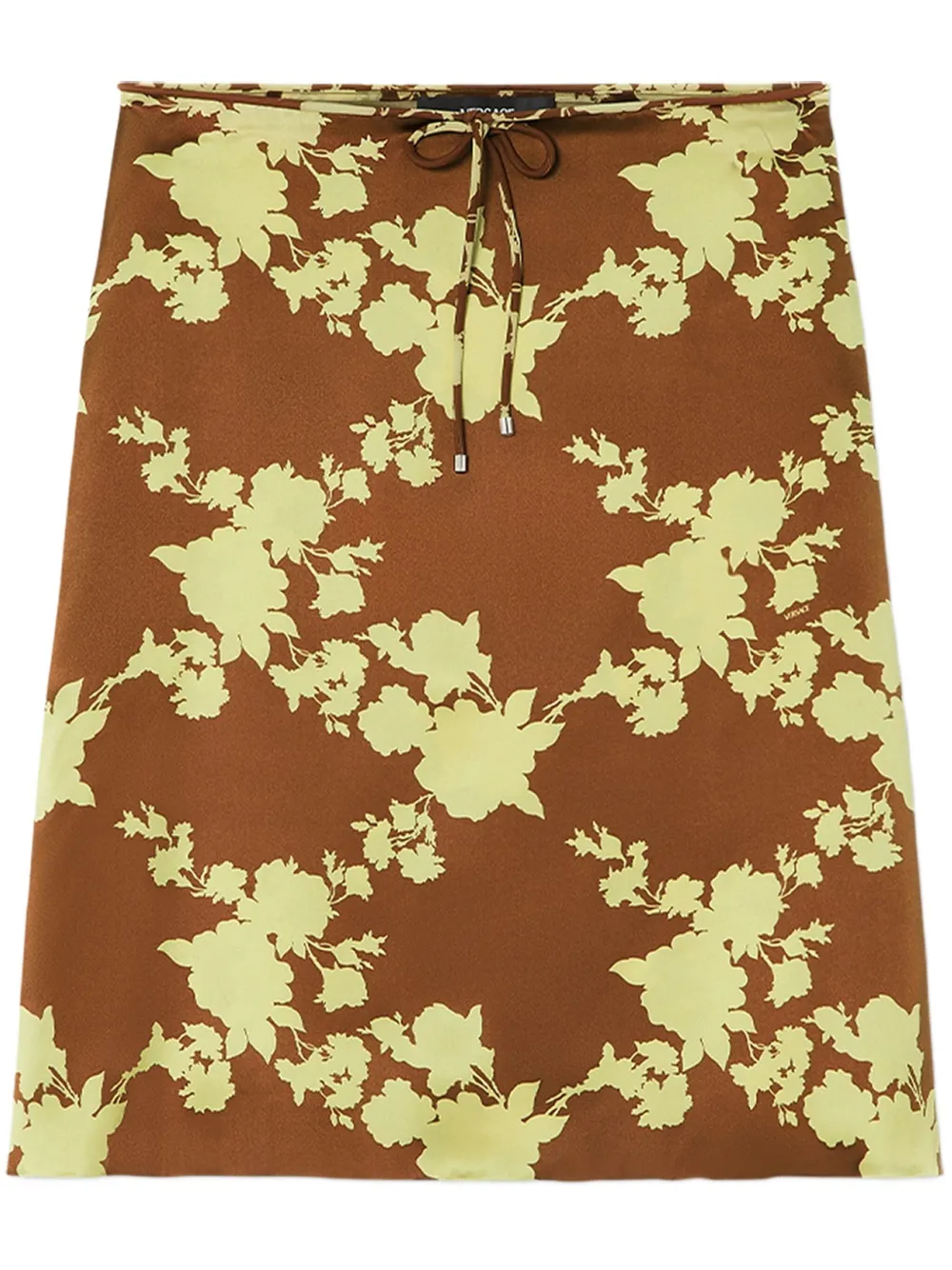 Versace Wild Roses satijnen midi-rok Bruin