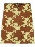 Versace Wild Roses satin midi skirt - Brown