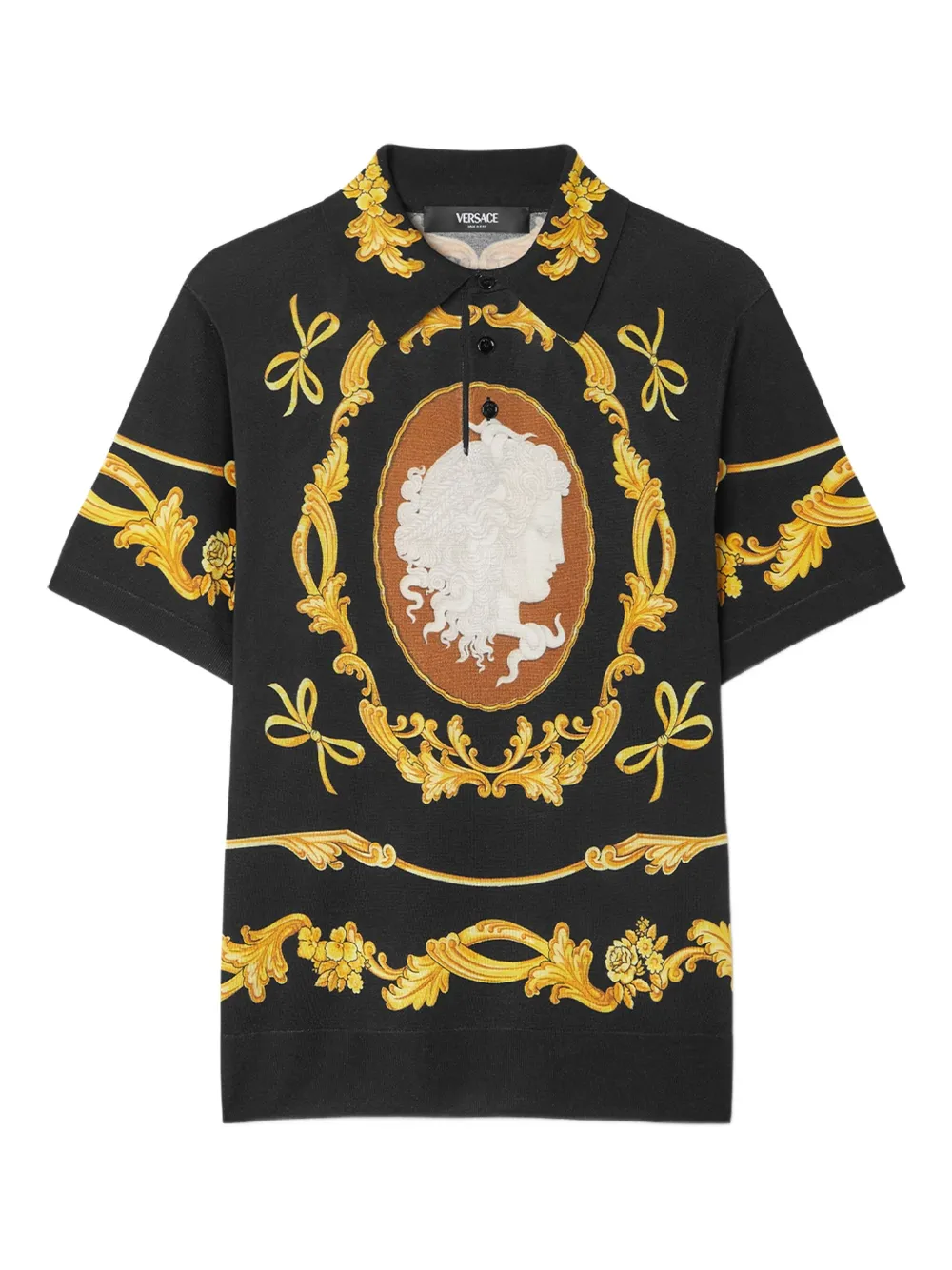 Versace Medusa Cameo poloshirt Zwart