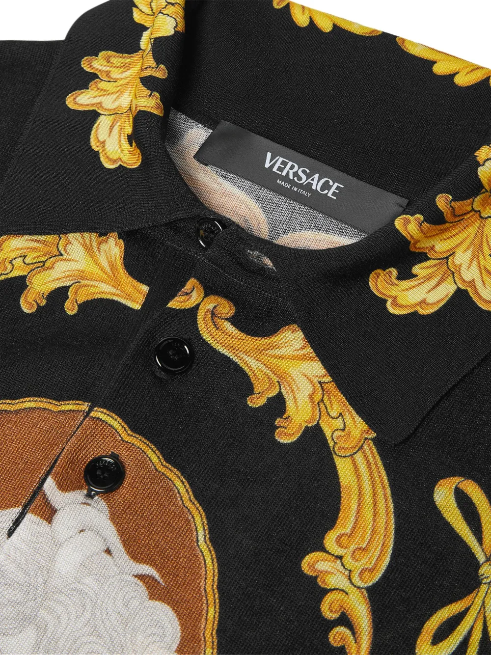 Versace Medusa Cameo poloshirt Zwart