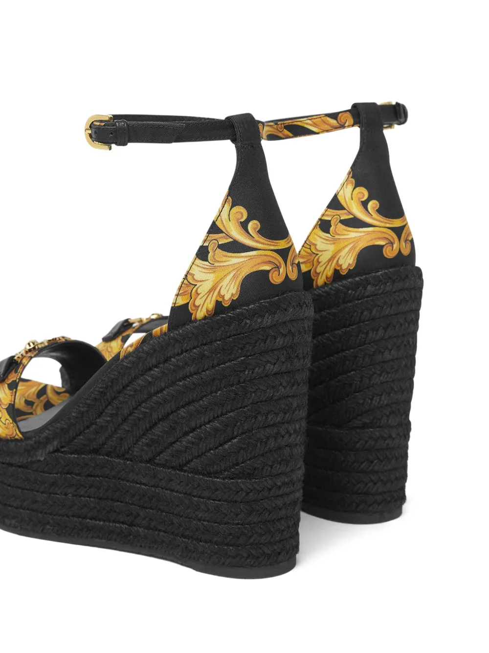 Versace 120 mm Barocco Medusa '95 sandalen met sleehak Zwart