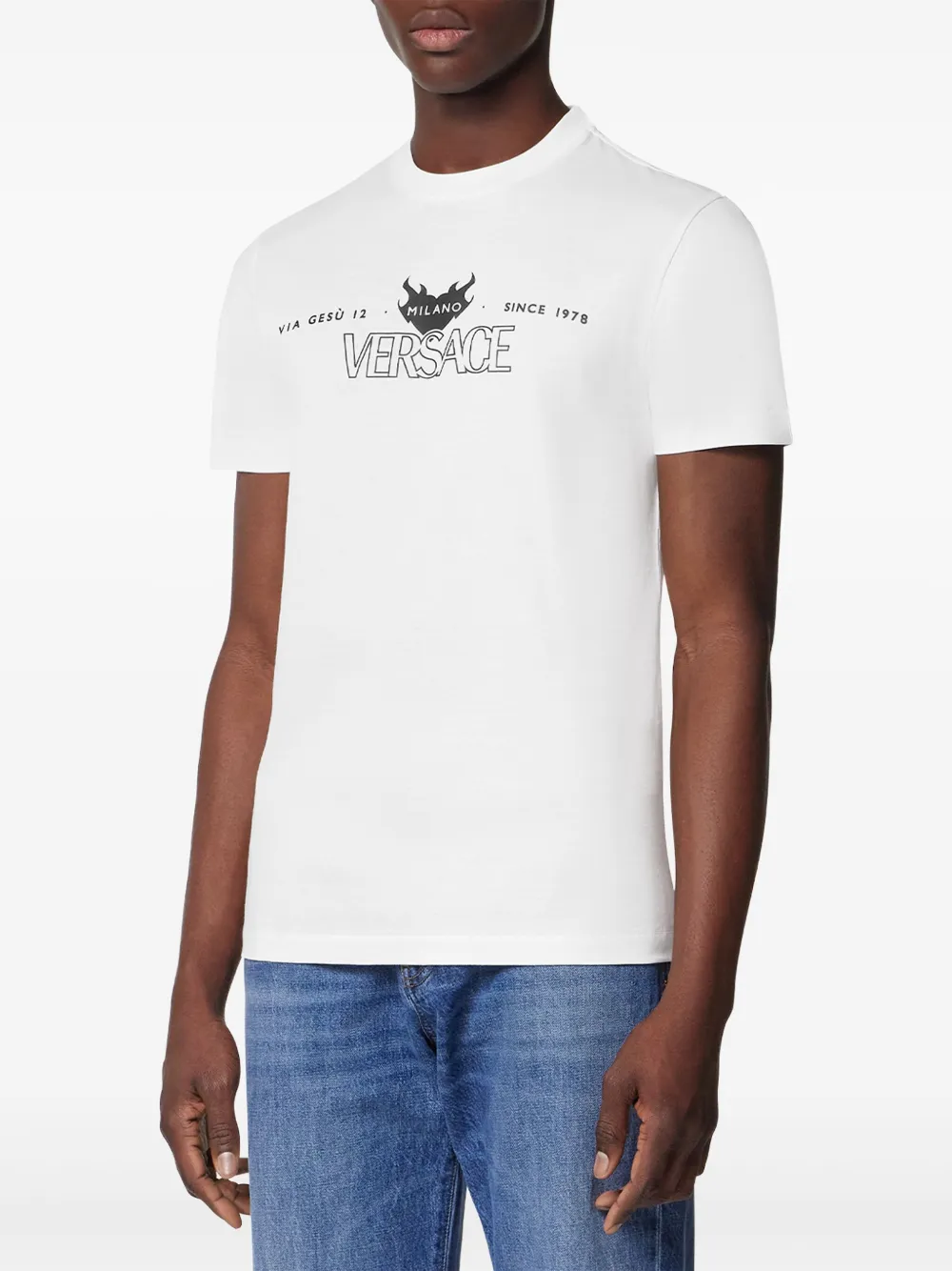Versace T-shirt met logoprint Wit