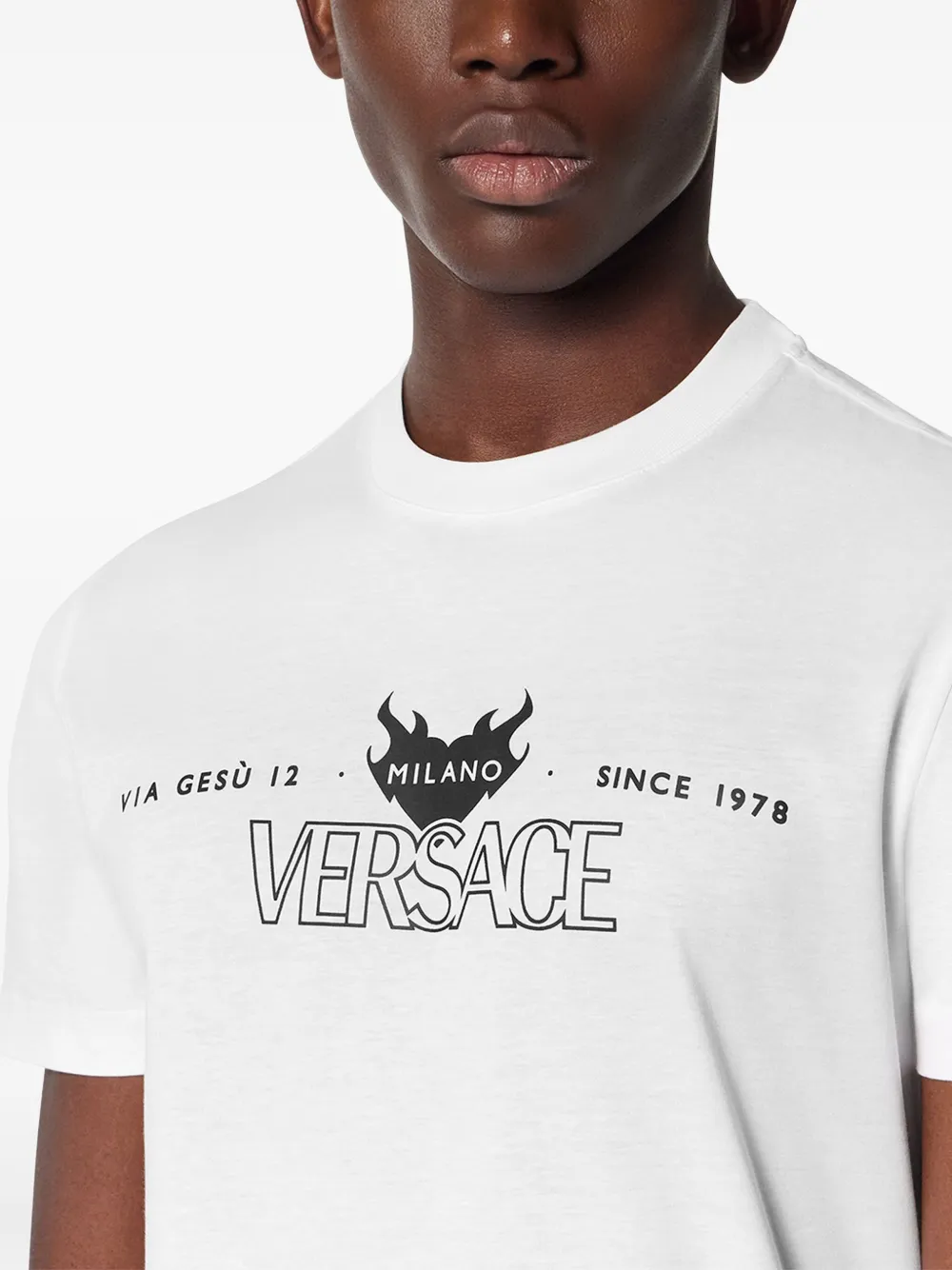 Versace T-shirt met logoprint Wit