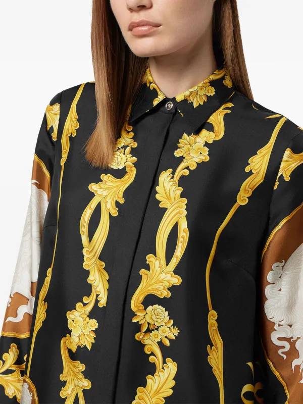 Versace Cameo Silk Shirt Black FARFETCH JO - Main Image