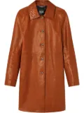 Versace Barocco leather coat - Brown