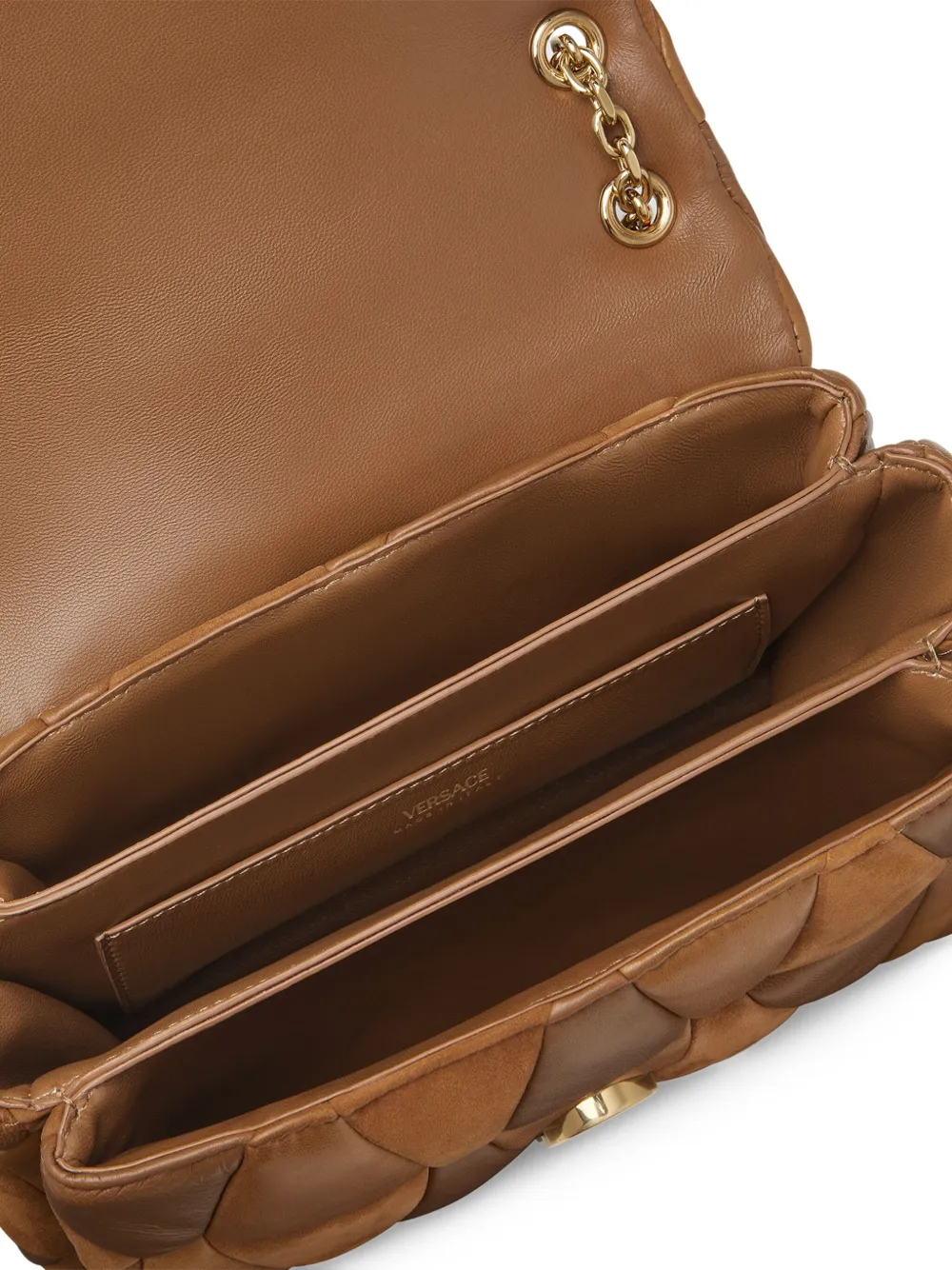 Versace Kleio gewatteerde schoudertas Bruin