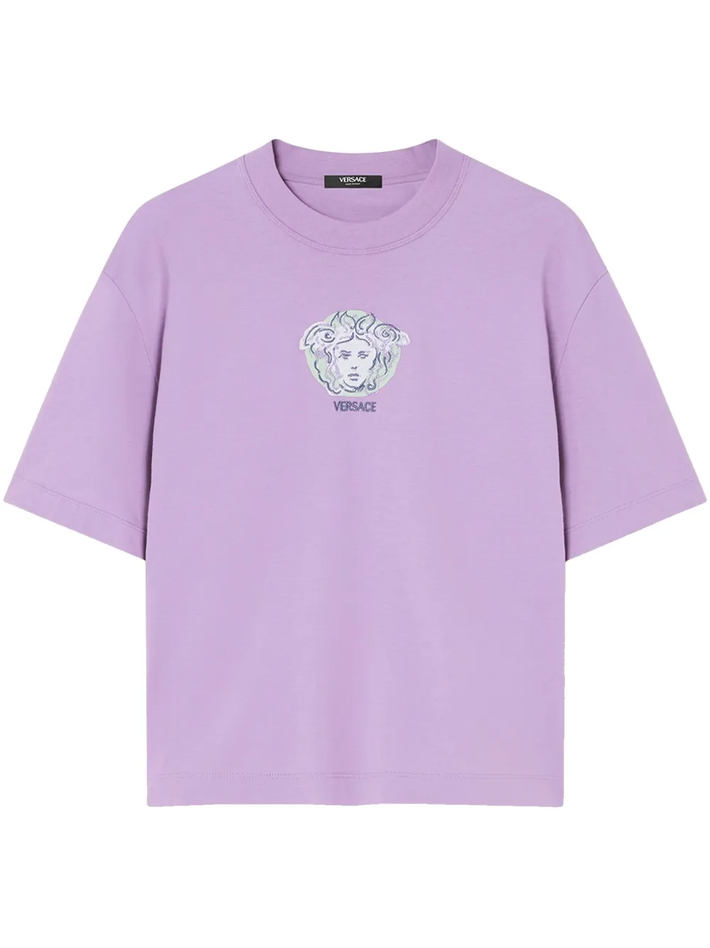 スーパーセール 半額 Versace Painted Medusa Embroidered T-shirt | Purple トップス
