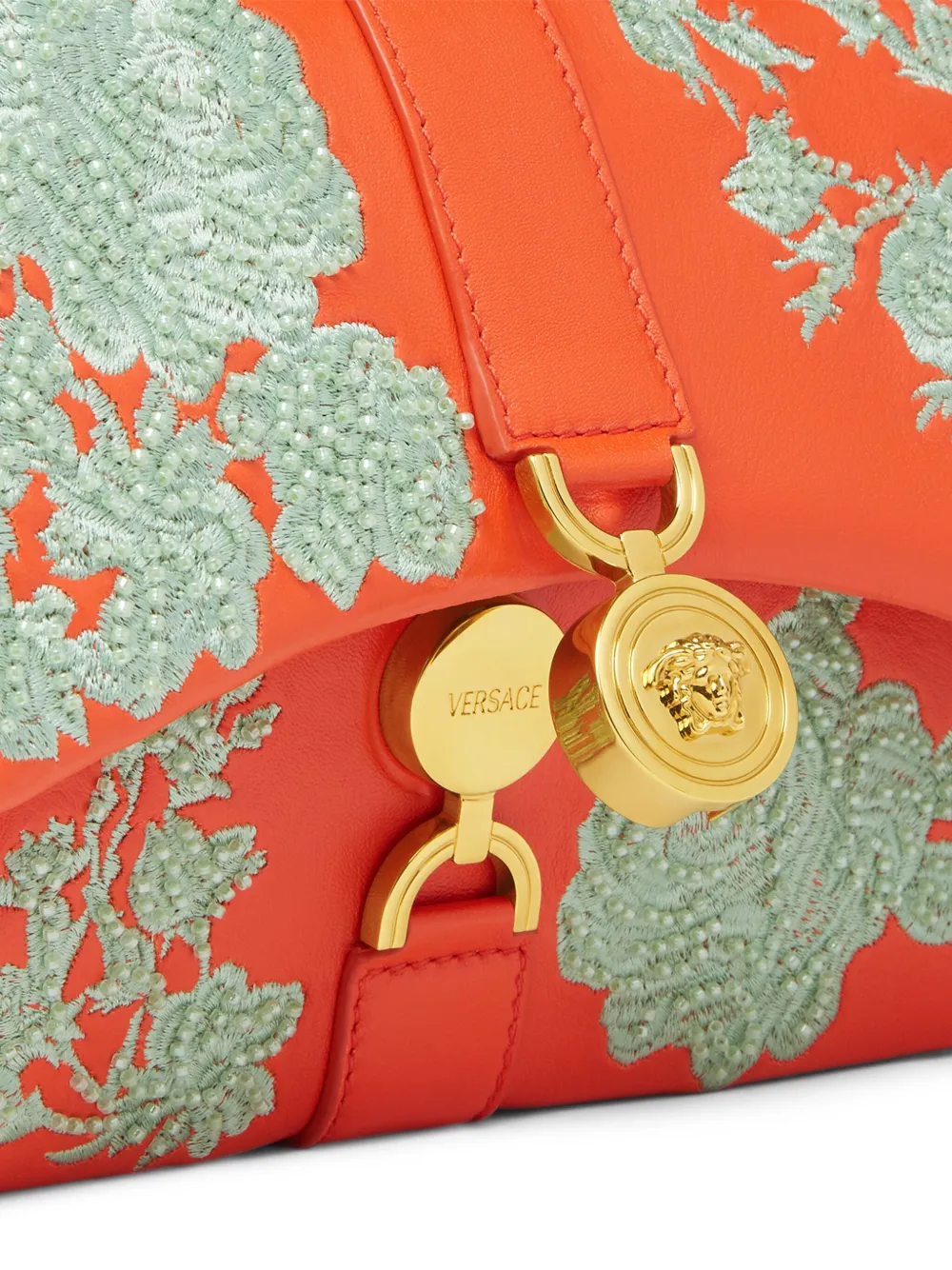 Versace Kleio schoudertas met borduurwerk Oranje