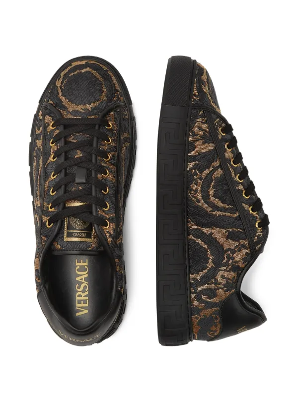 Versace バロッコ ジャカード グレカ スニーカー | ブラック