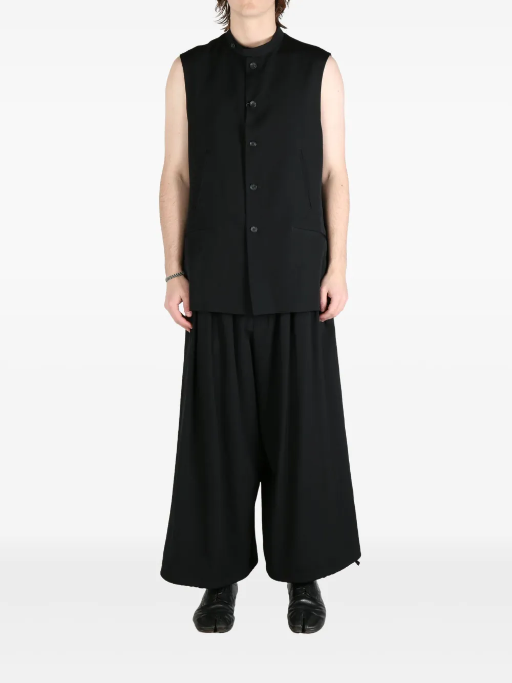 Yohji Yamamoto wool vest - Zwart