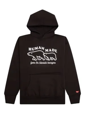 HUMAN MADE ロゴプリントプルオーバーフーディ ブラック Human Made Hoodies for Men - Shop Now on FARFETCH
