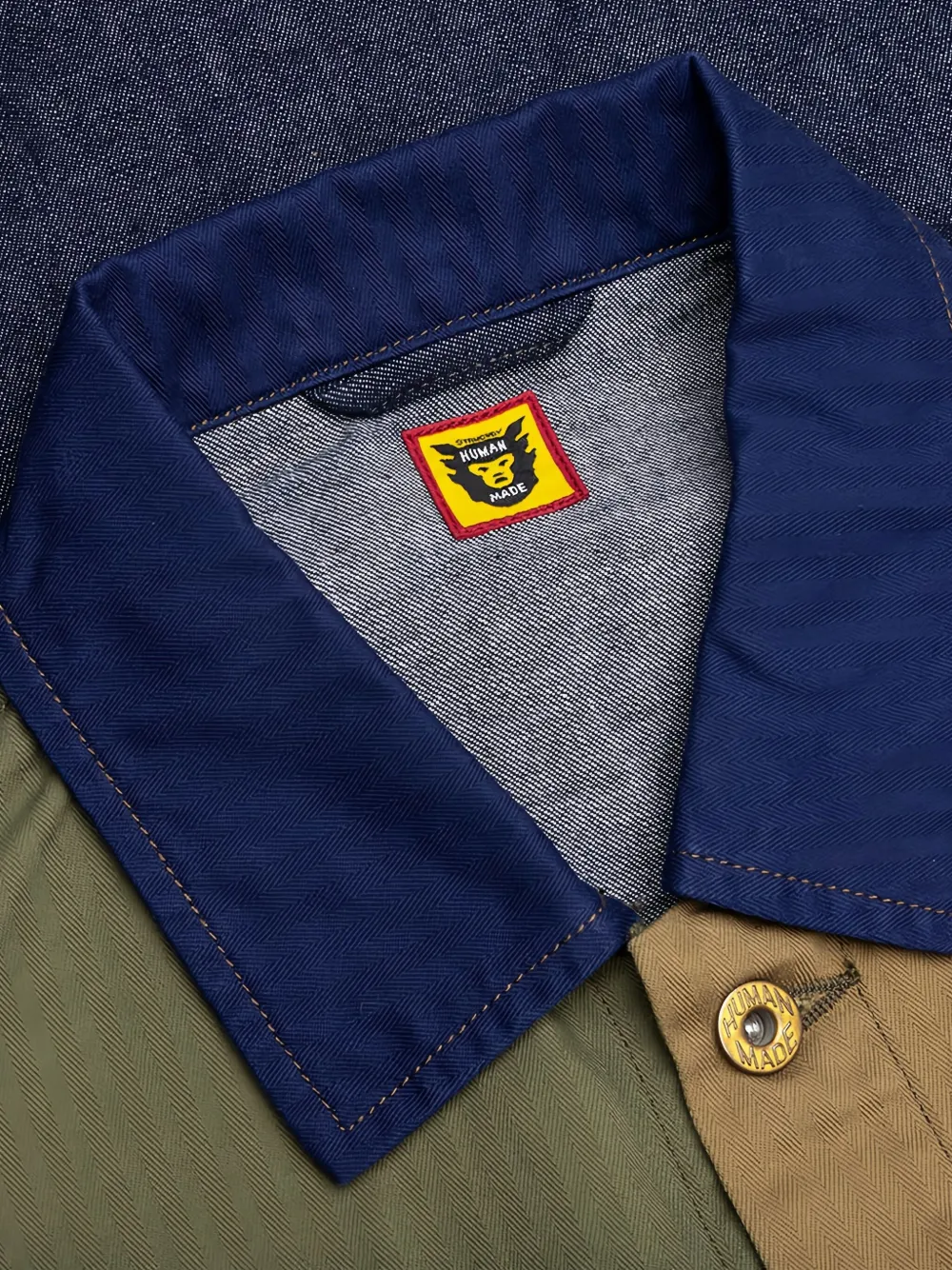 Human Made Crazy Coverall jack met patchwork en vlakken Groen