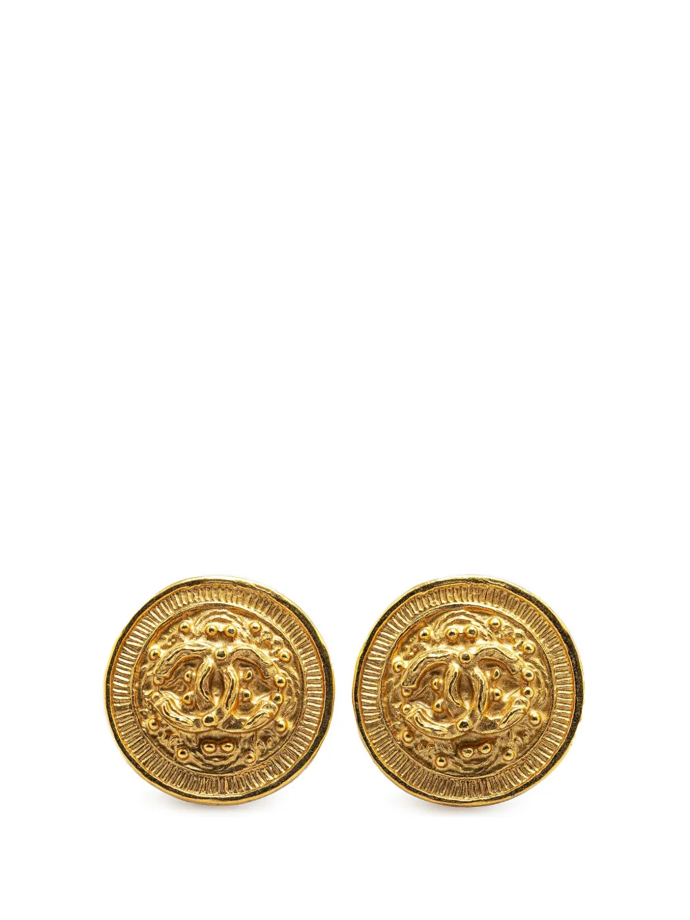 CHANEL Pre-Owned 1994 Gold Plated CC Clip On Earrings costume earrings | Gold | Image 1