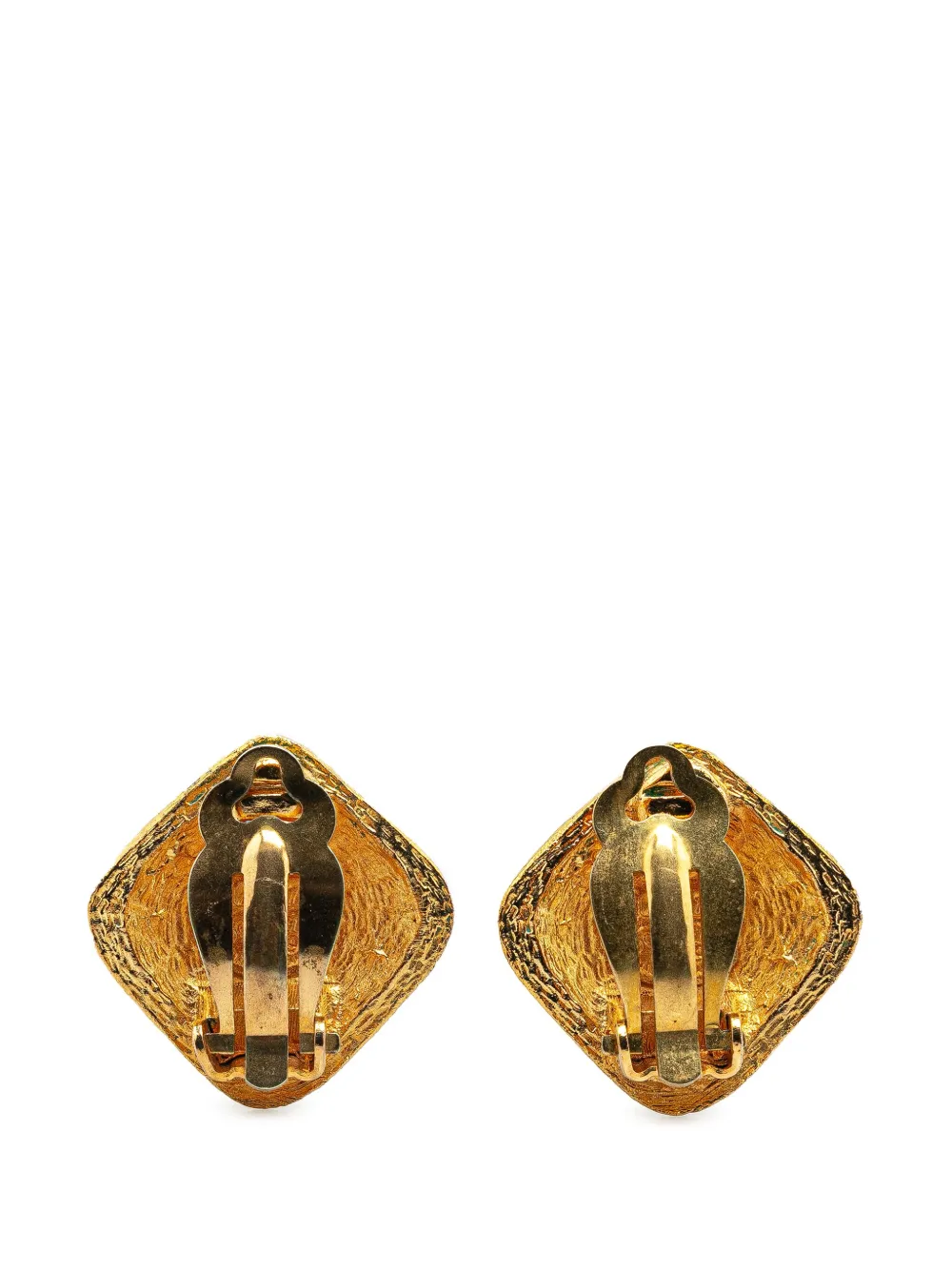 CHANEL Pre-Owned 1980-1990 Gold Plated CC Clip On Earrings costume earrings - Goud